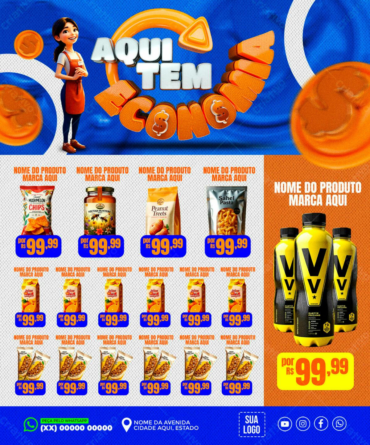 Flyer de Promoção de Produtos Alimentícios PSD Editável