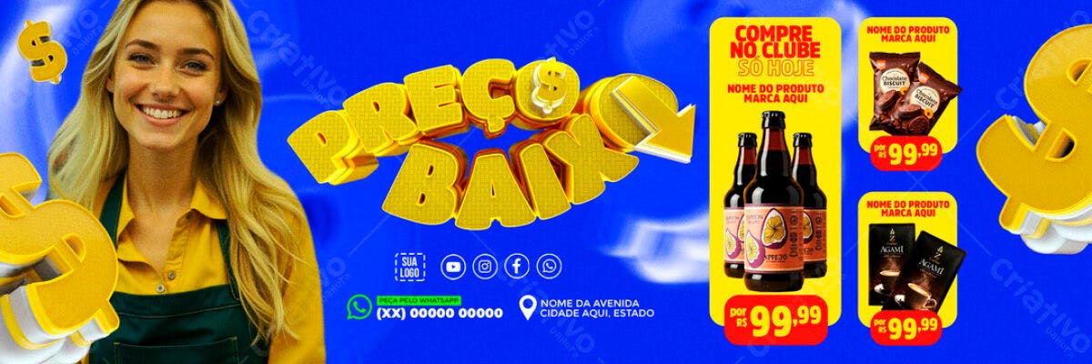 Banner Preço Baixo Ofertas PSD Editável