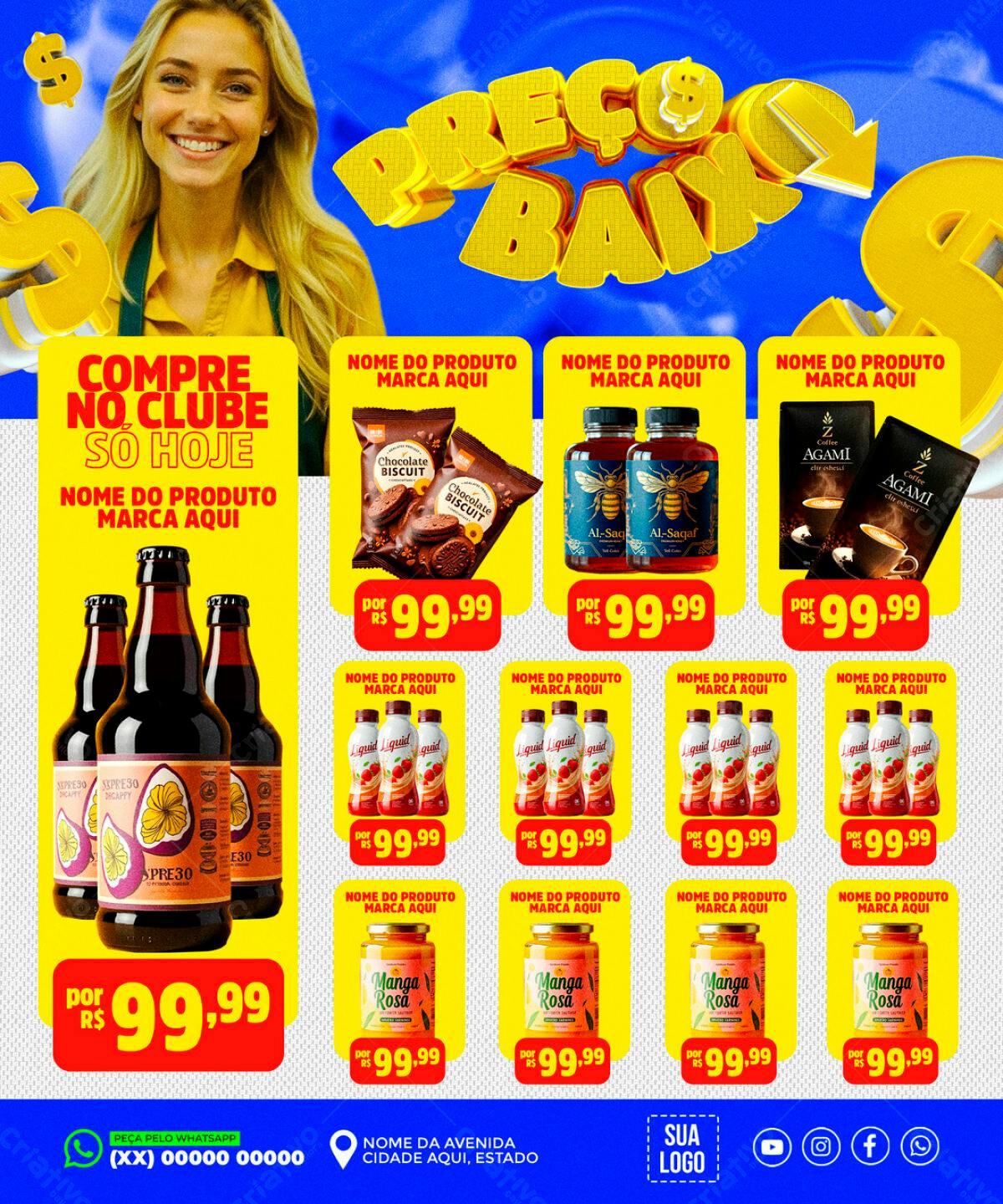 Flyer de Ofertas de Club de Descontos PSD Editável