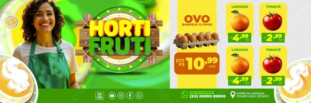 BANNER HORTIFRUTI SUPERMERCADO REDES SOCIAIS