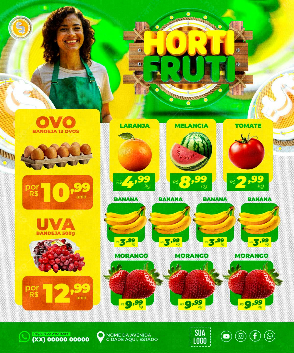 Flyer HortiFruti PSD Editável