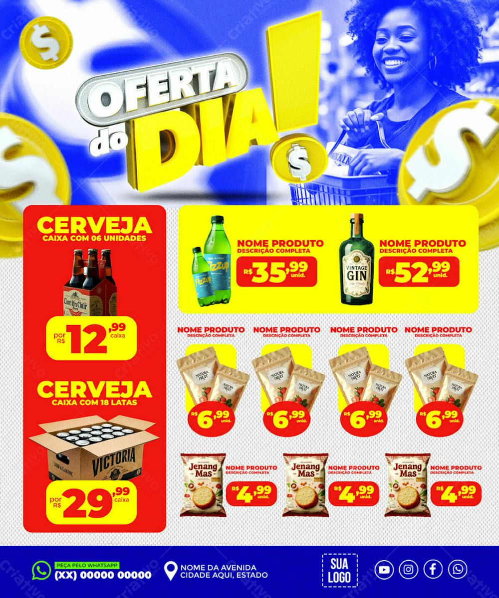 ENCARTE OFERTA DO DIA SUPERMERCADO REDES SOCIAIS