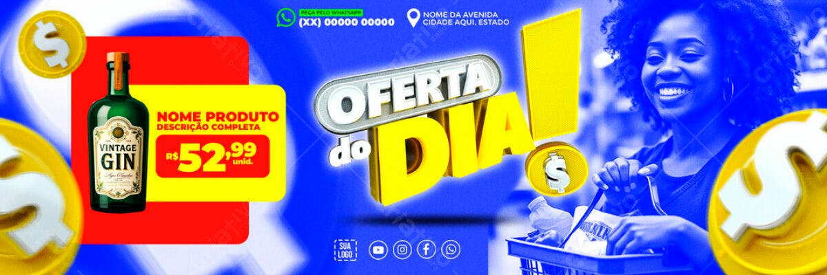 Banner Oferta do Dia Gin PSD Editável