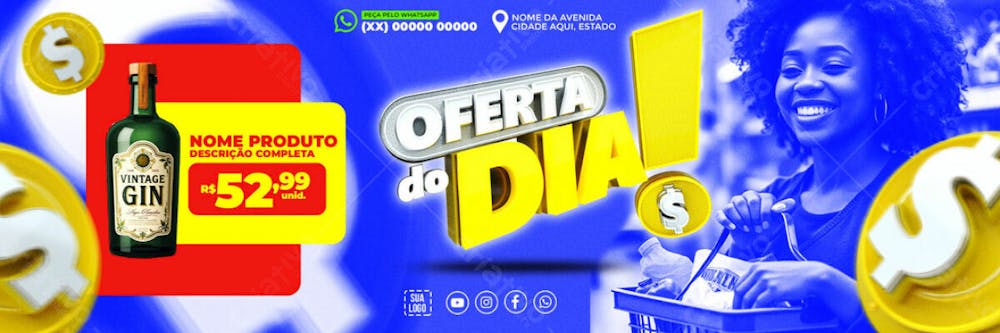 BANNER OFERTA DO DIA SUPERMERCADO REDES SOCIAIS