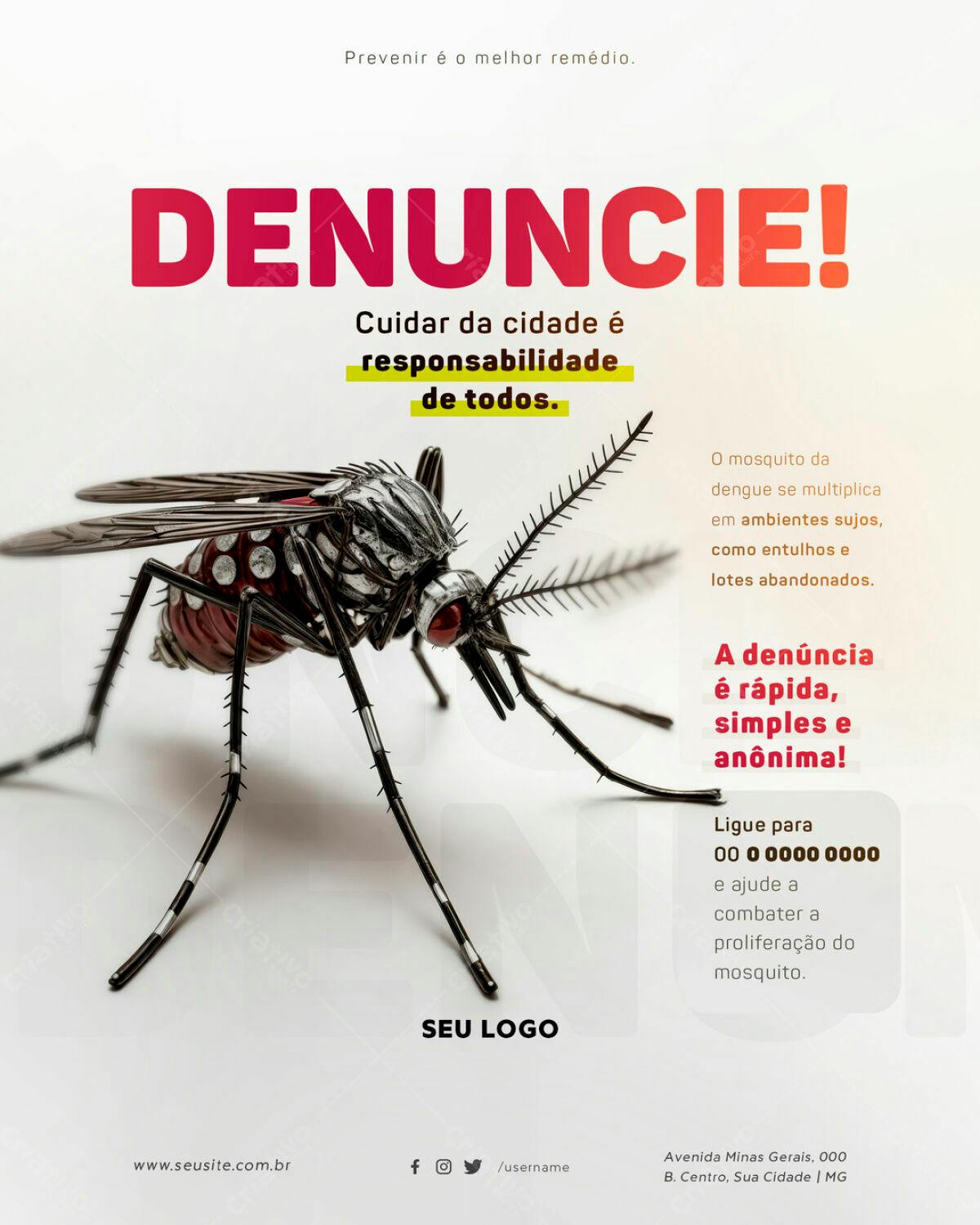 Flyer Combate à Dengue PSD Editável