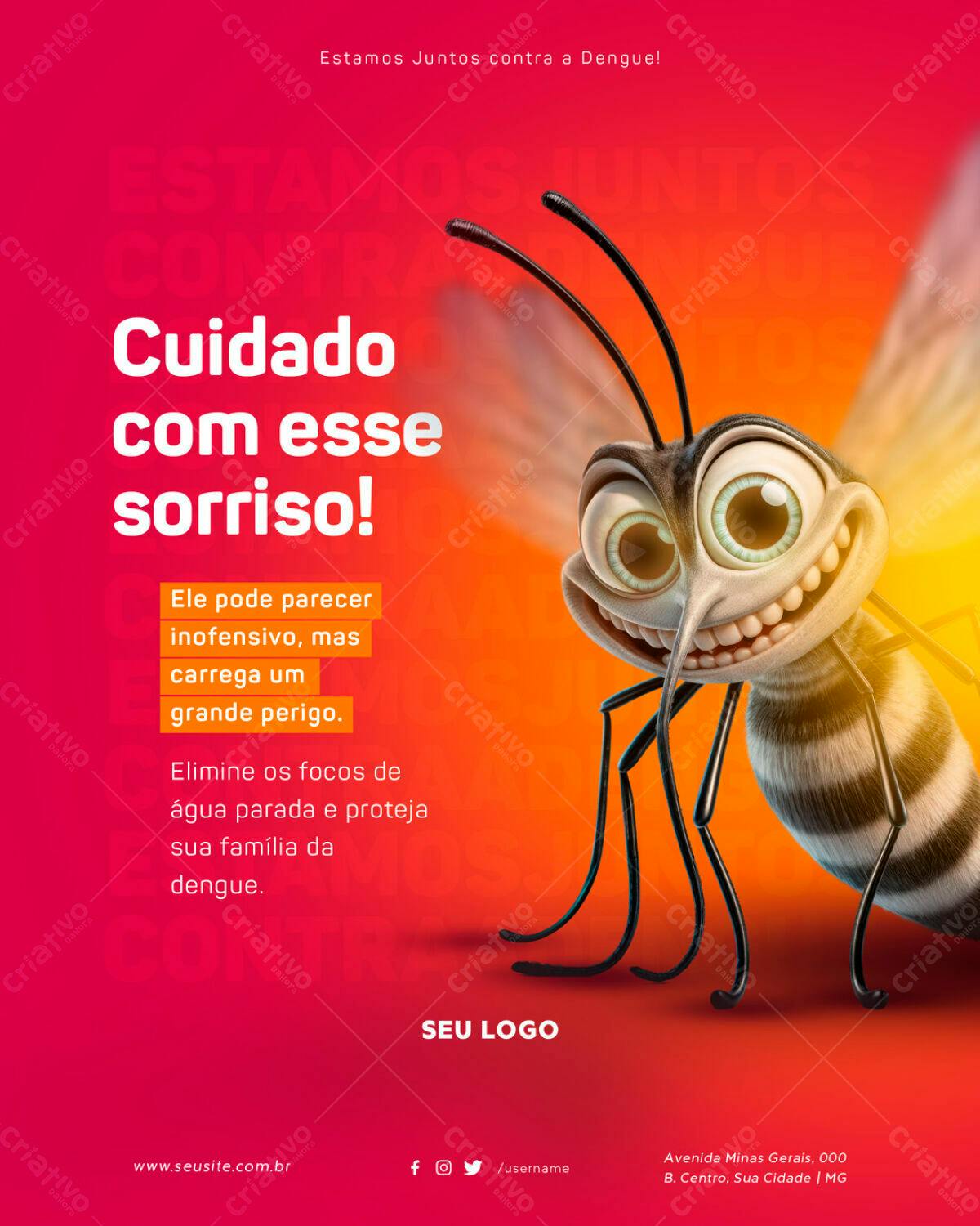 Flyer Prevenção Dengue PSD Editável