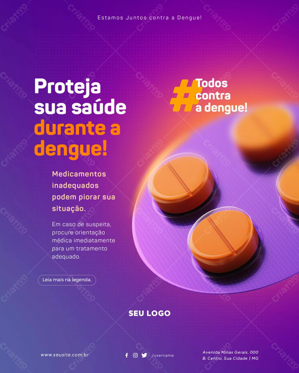 Flyer Combate à Dengue PSD Editável