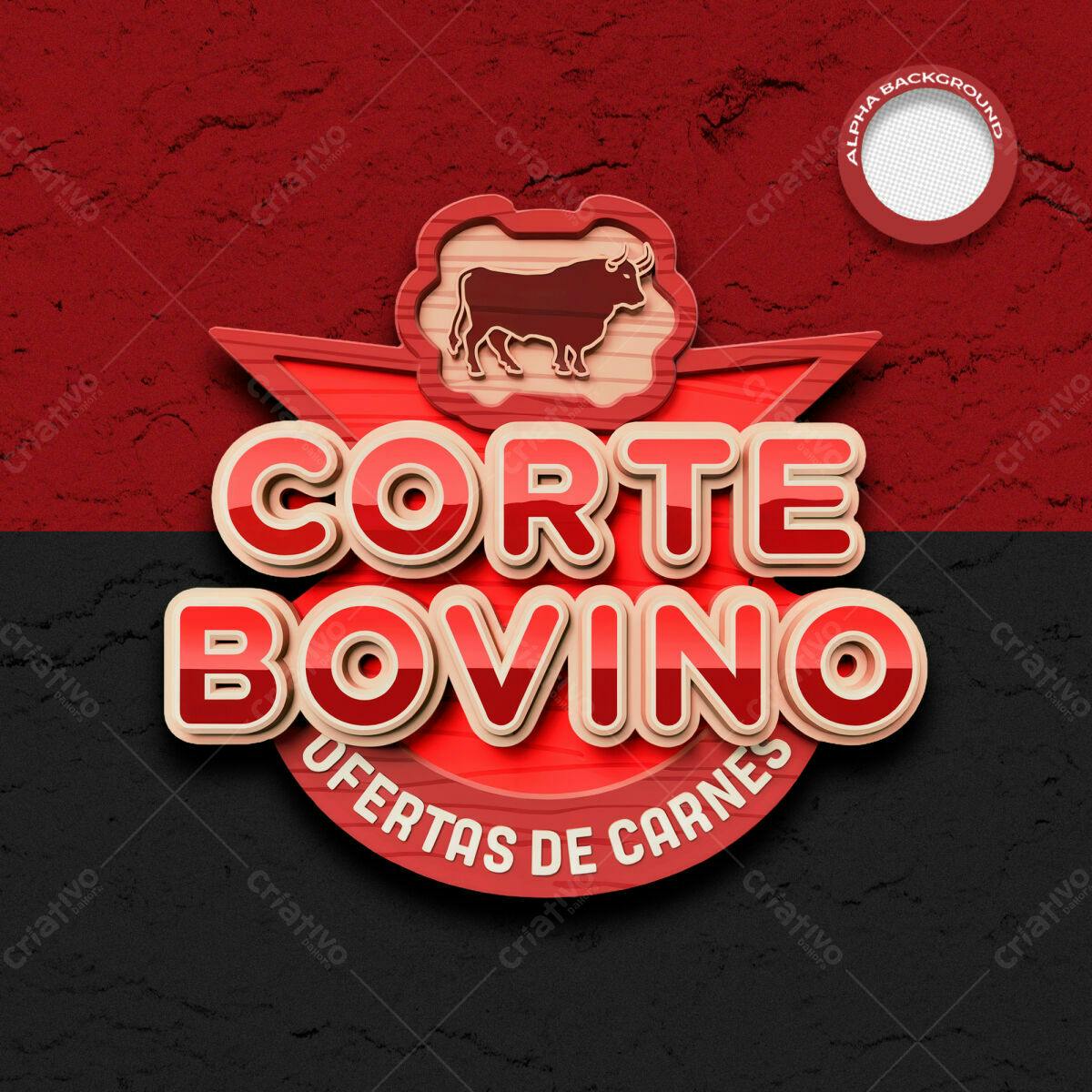 Logotipo Corte Bovino PSD Editável