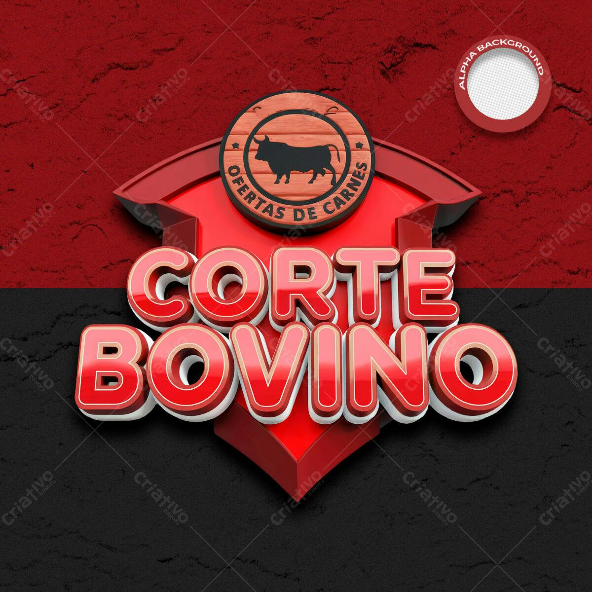 Logotipo Corte Bovino PSD Editável