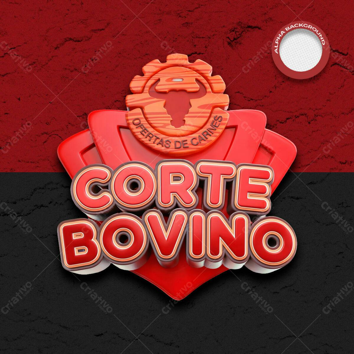 Logo Corte Bovino PSD Editável