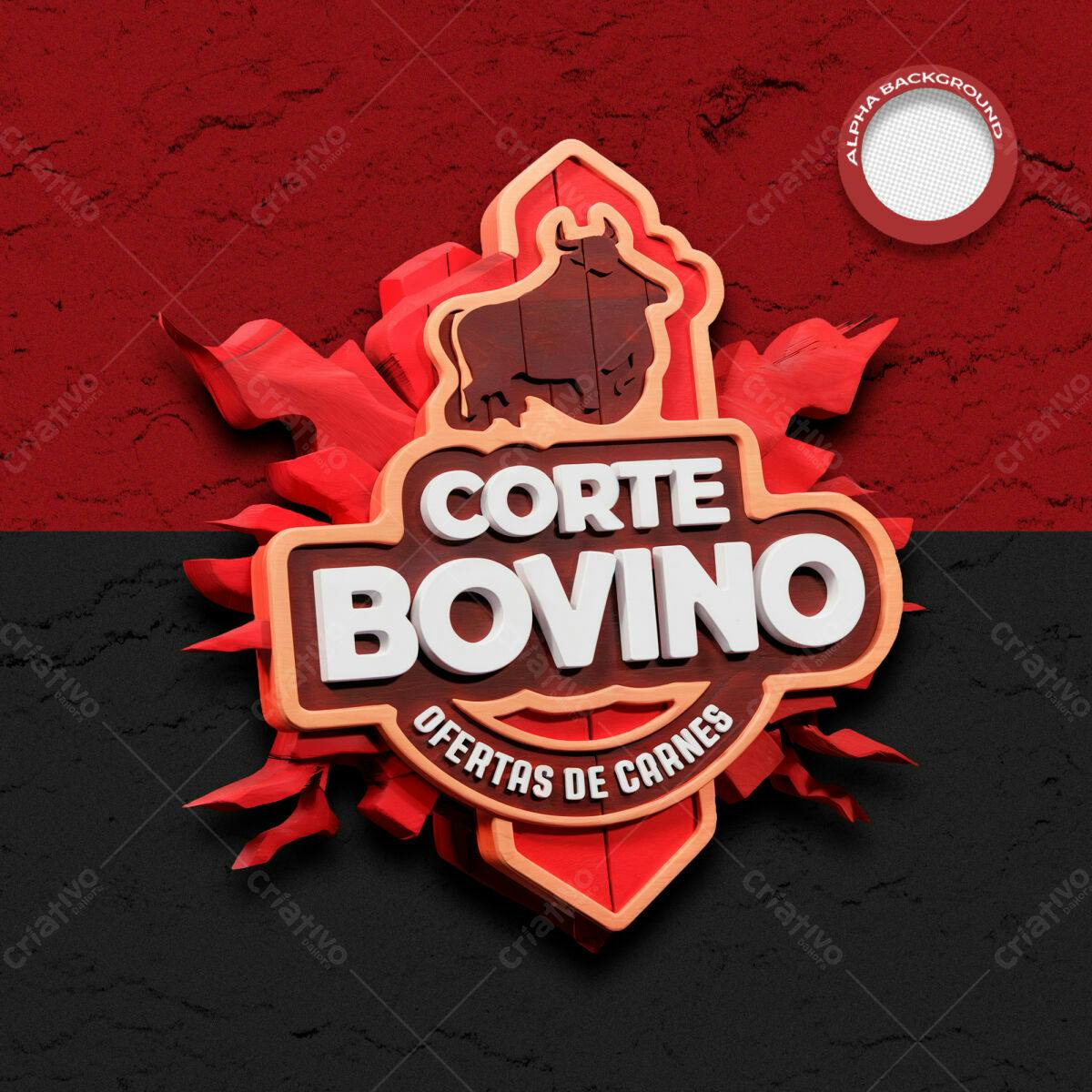 Logo Corte Bovino PSD Editável