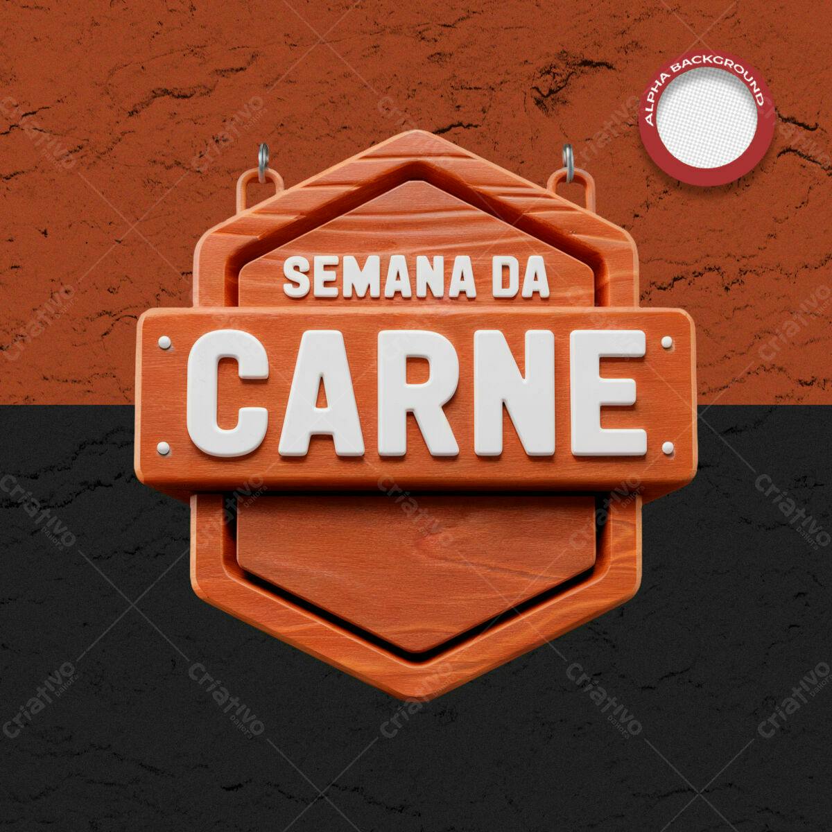 Placa Semana da Carne PSD Editável