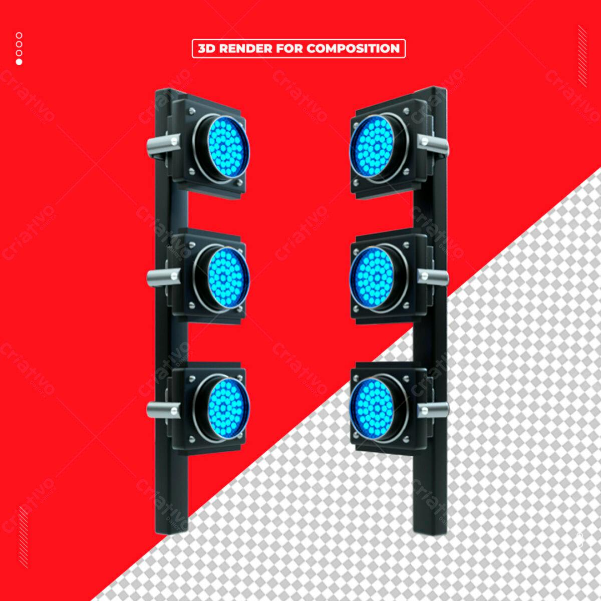 PSD Luzes de Sinalização Azul para Design de Evento PSD Editável