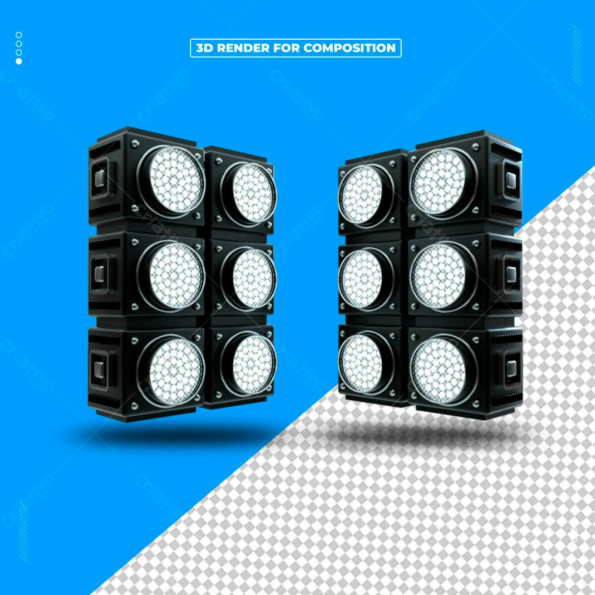 Elementos 3D Renderizados para Design de Projetos PSD Editável