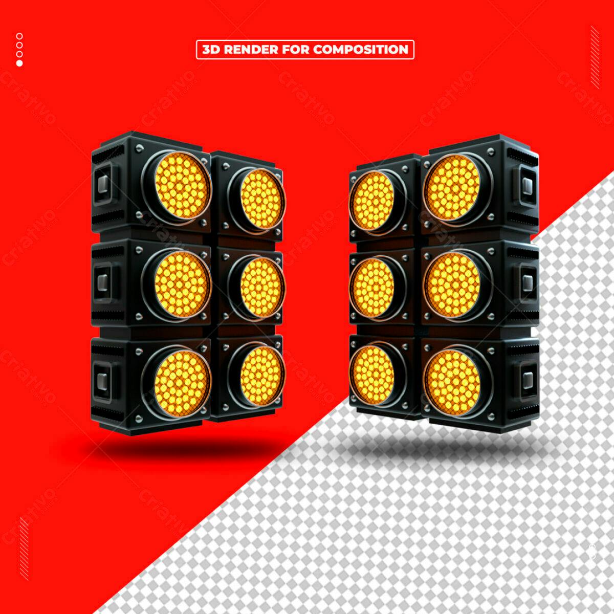 PSD Luzes de Partida de Corrida 3D Render PSD Editável