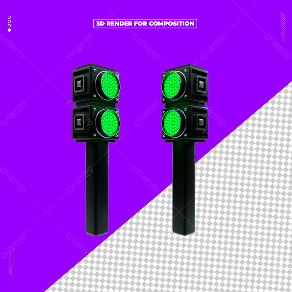 Modelo de Semáforo Verde PSD Editável