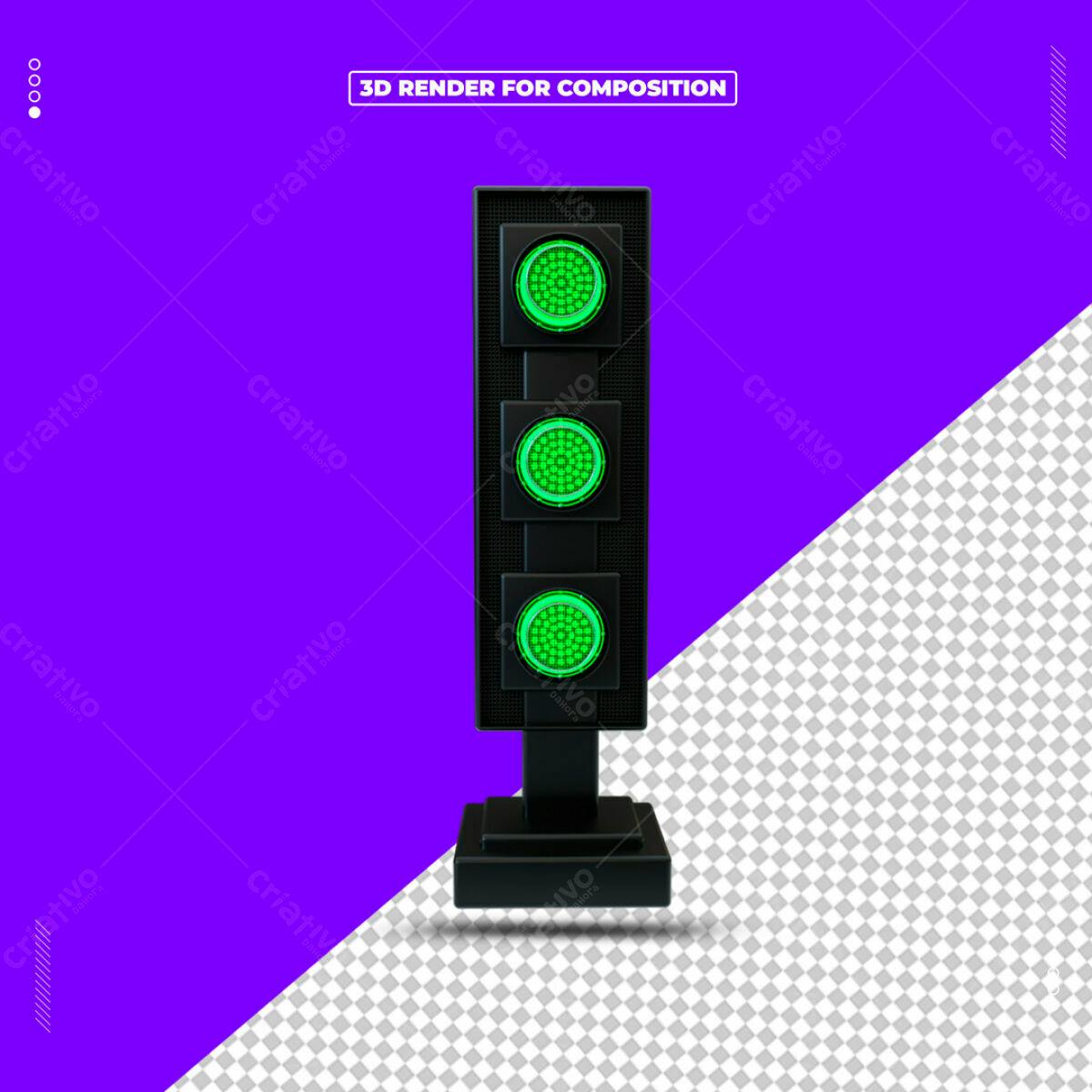 PSD Sinal de Trânsito Verde PSD Editável