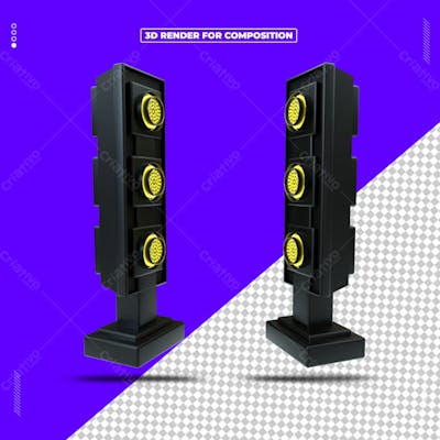 Estrutura 3D Refletor de Luzes para Redes Sociais