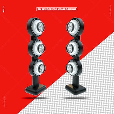 Estrutura 3D Refletor de Luzes para Redes Sociais