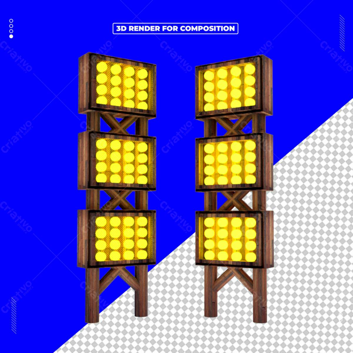 PSD Placas de Luz em Madeira para Decoração Rustica PSD Editável