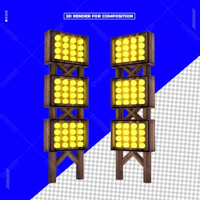 Estrutura 3D Refletor de Luzes para Redes Sociais