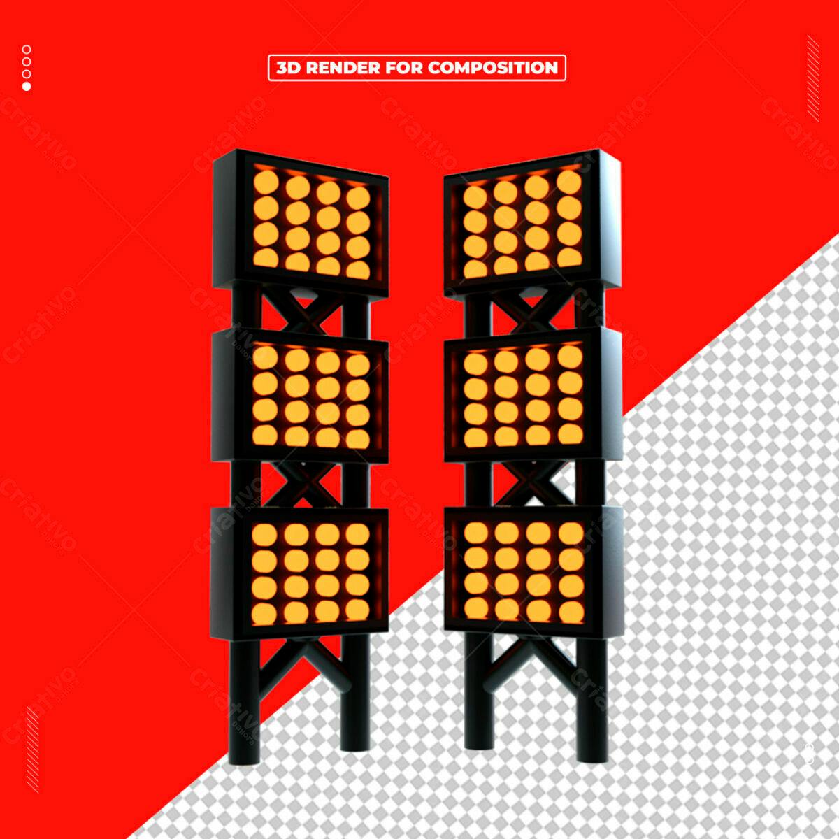 Elementos 3D para Design de Corrida PSD Editável