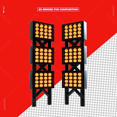 Estrutura 3D Refletor de Luzes para Redes Sociais