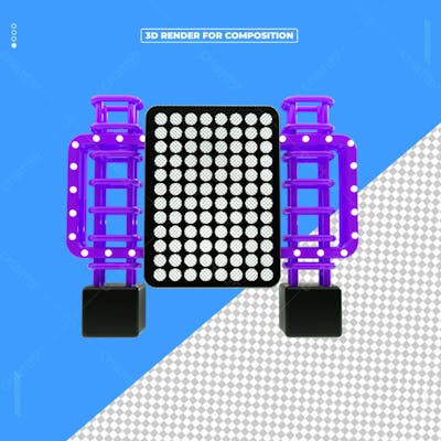 Estrutura 3D Refletor de Luzes para Redes Sociais