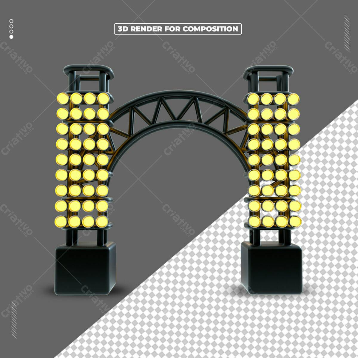 Arco de Luzes para Evento Esportivo PSD Editável