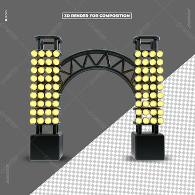Estrutura 3D Refletor de Luzes para Redes Sociais