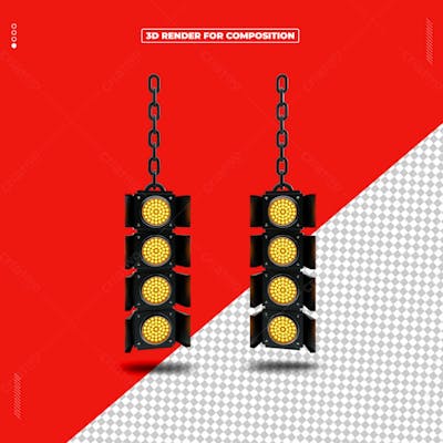 Estrutura 3D Refletor de Luzes para Redes Sociais