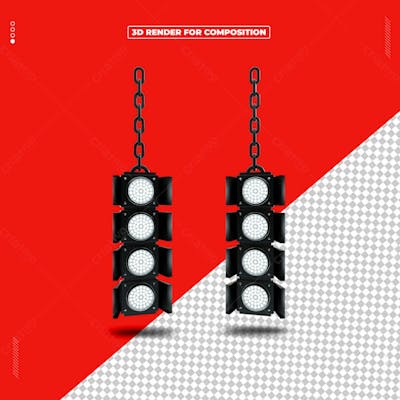 Estrutura 3D Refletor de Luzes para Redes Sociais