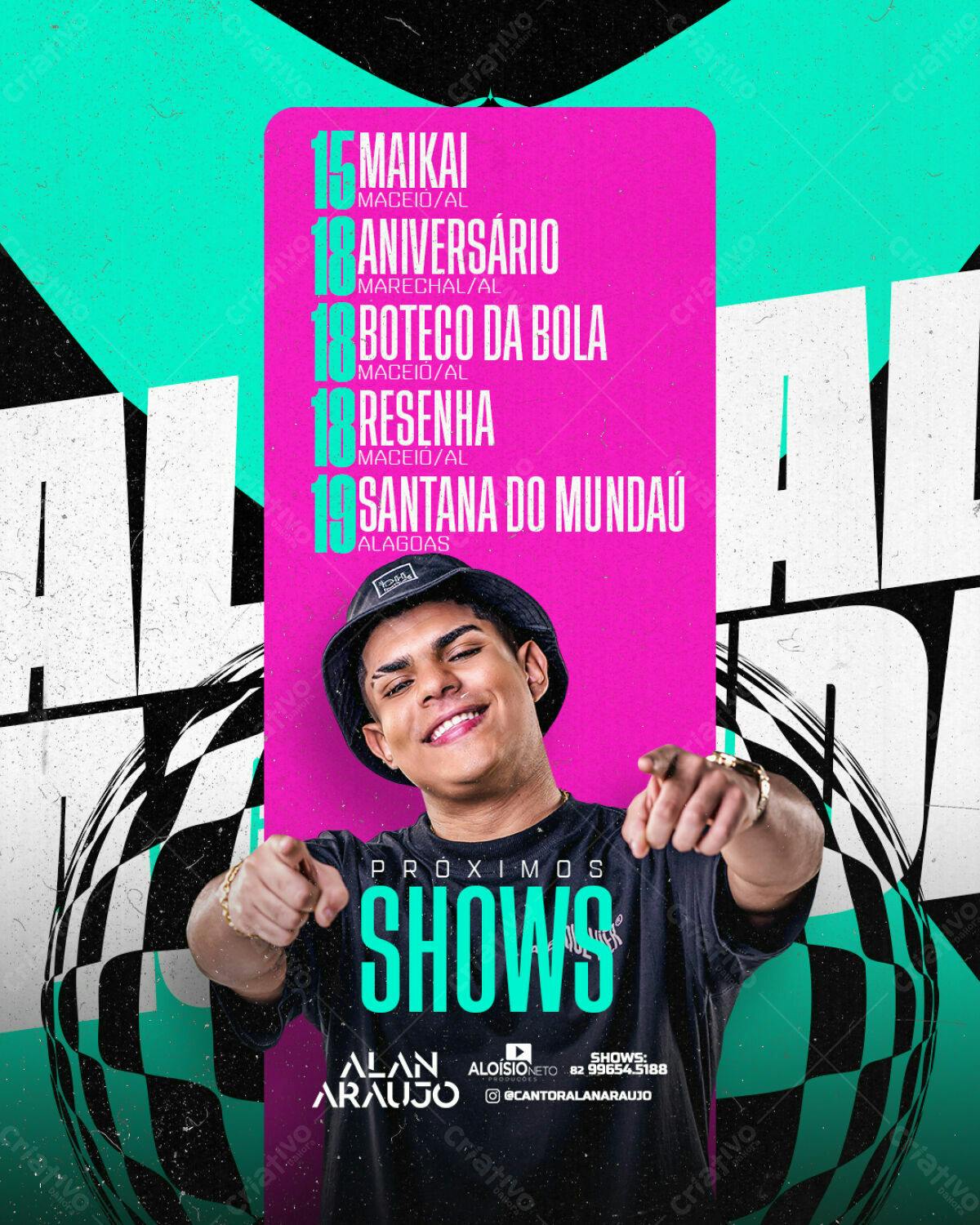Flyer Shows Alan Araújo PSD Editável