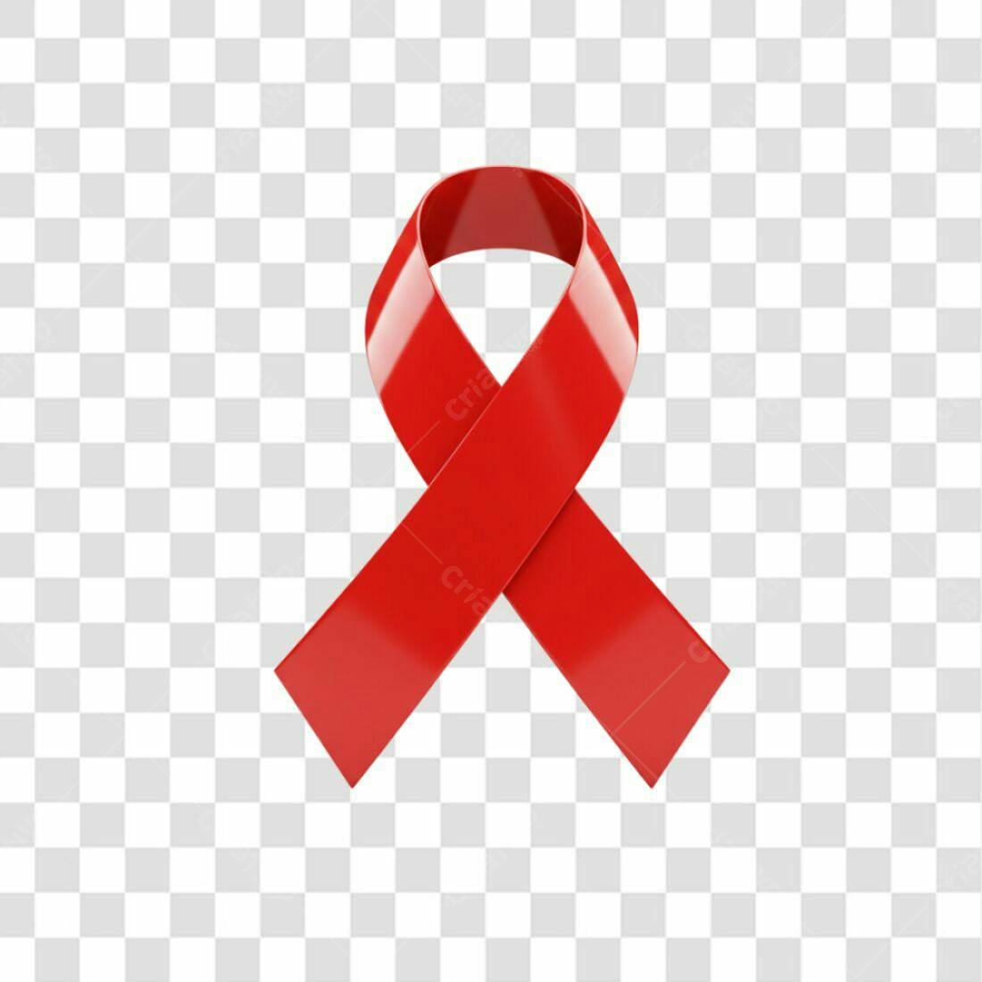 Icone conscientização AIDS fita vermelha PNG com fundo transparente