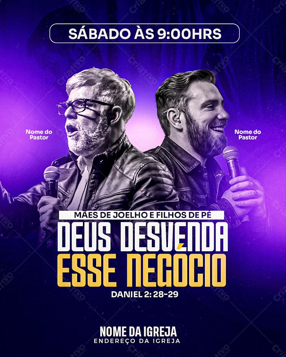 Flyer Gospel Consagração Mães De Joelho E Filhos De Pé