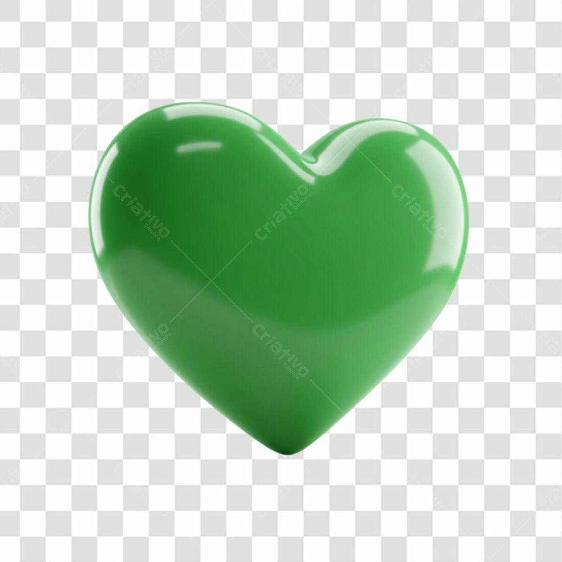 Icone Coração Verde Dia dos Namorados PNG com fundo transparente