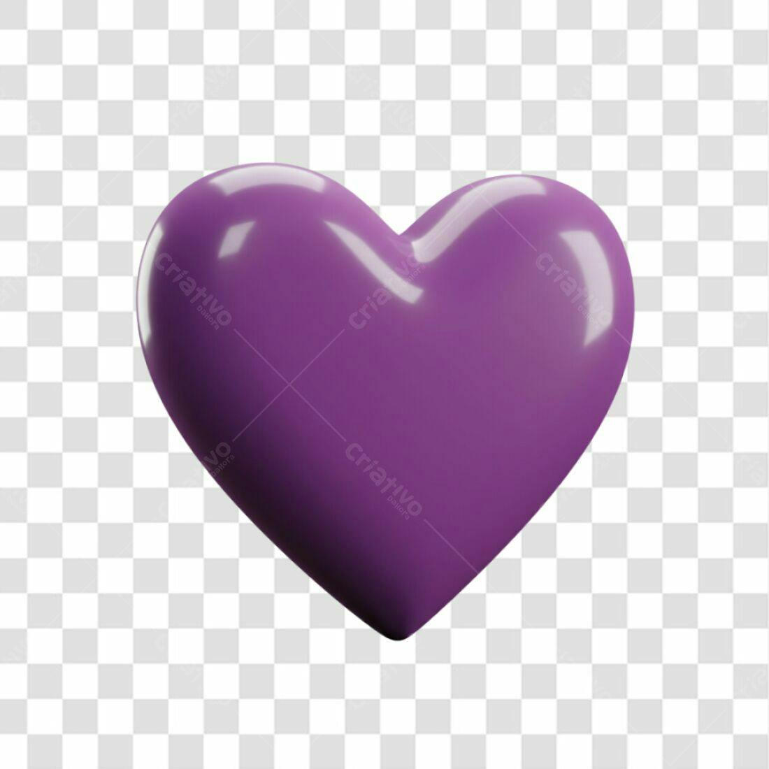 Icone Dia dos Namorados Coração Roxo PNG com fundo transparente