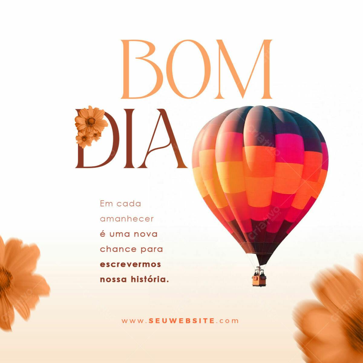 Post para Redes Sociais Bom Dia PSD Editável