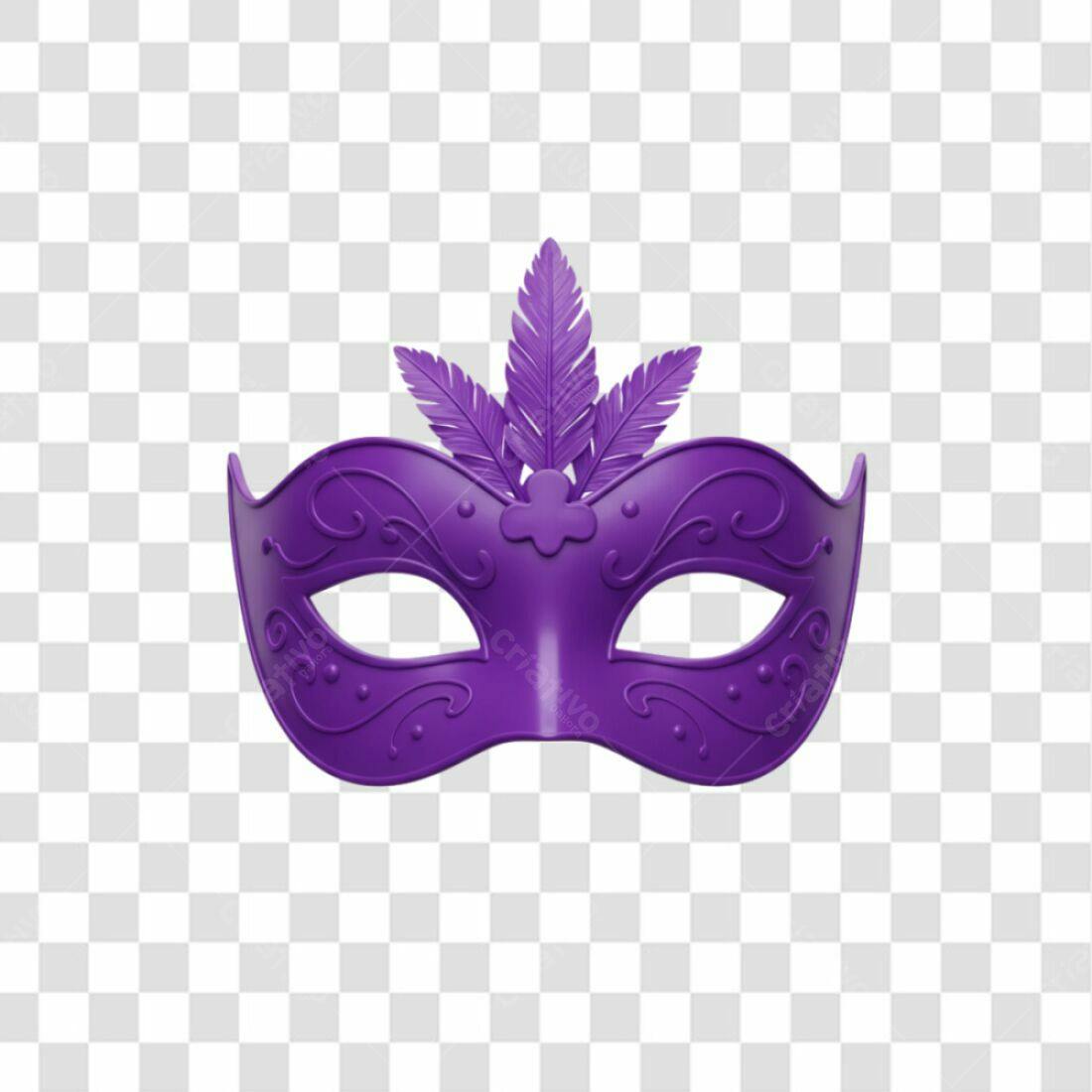Icone Carnaval Máscara Roxa PNG com fundo transparente