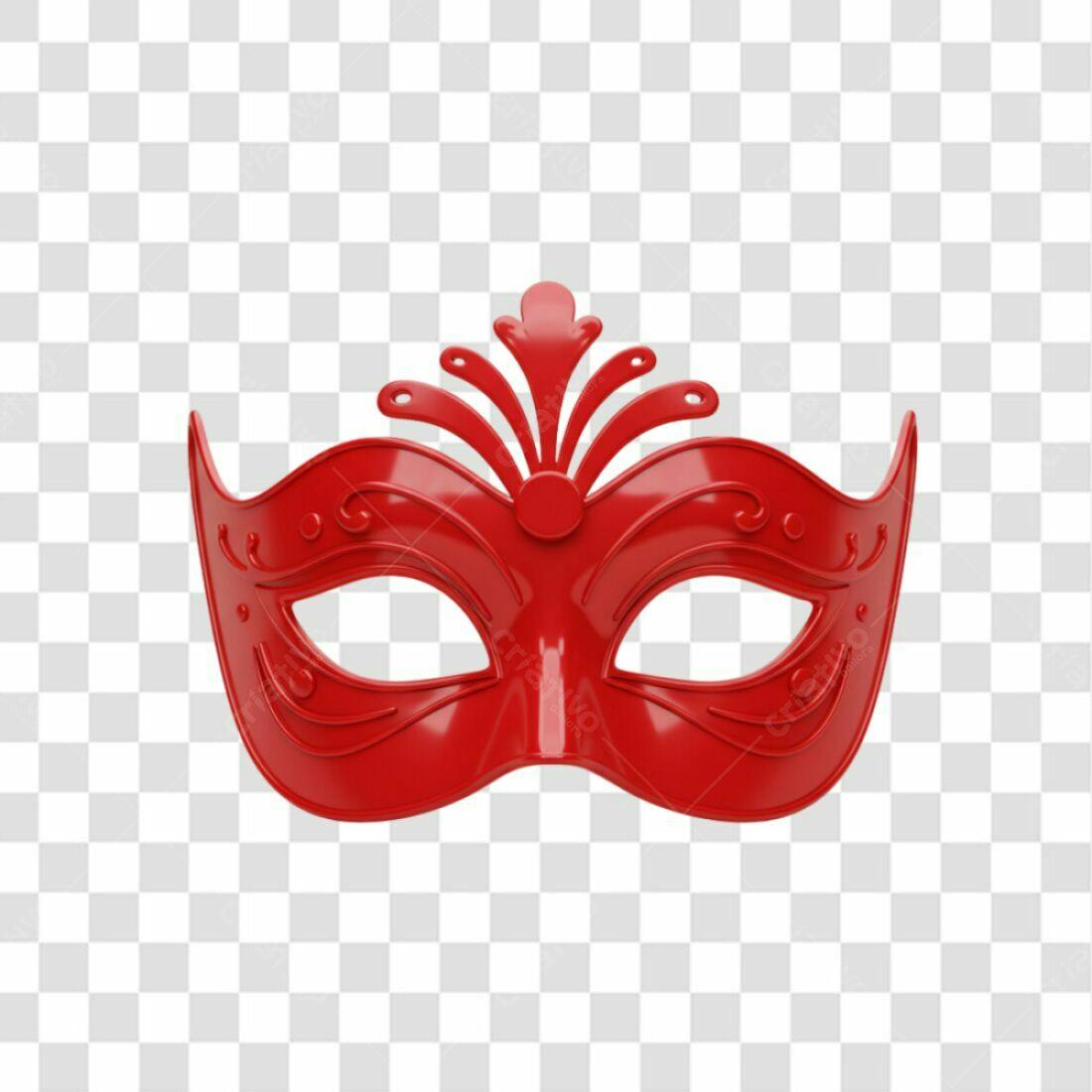 Máscara Carnaval Vermelha PNG com fundo transparente