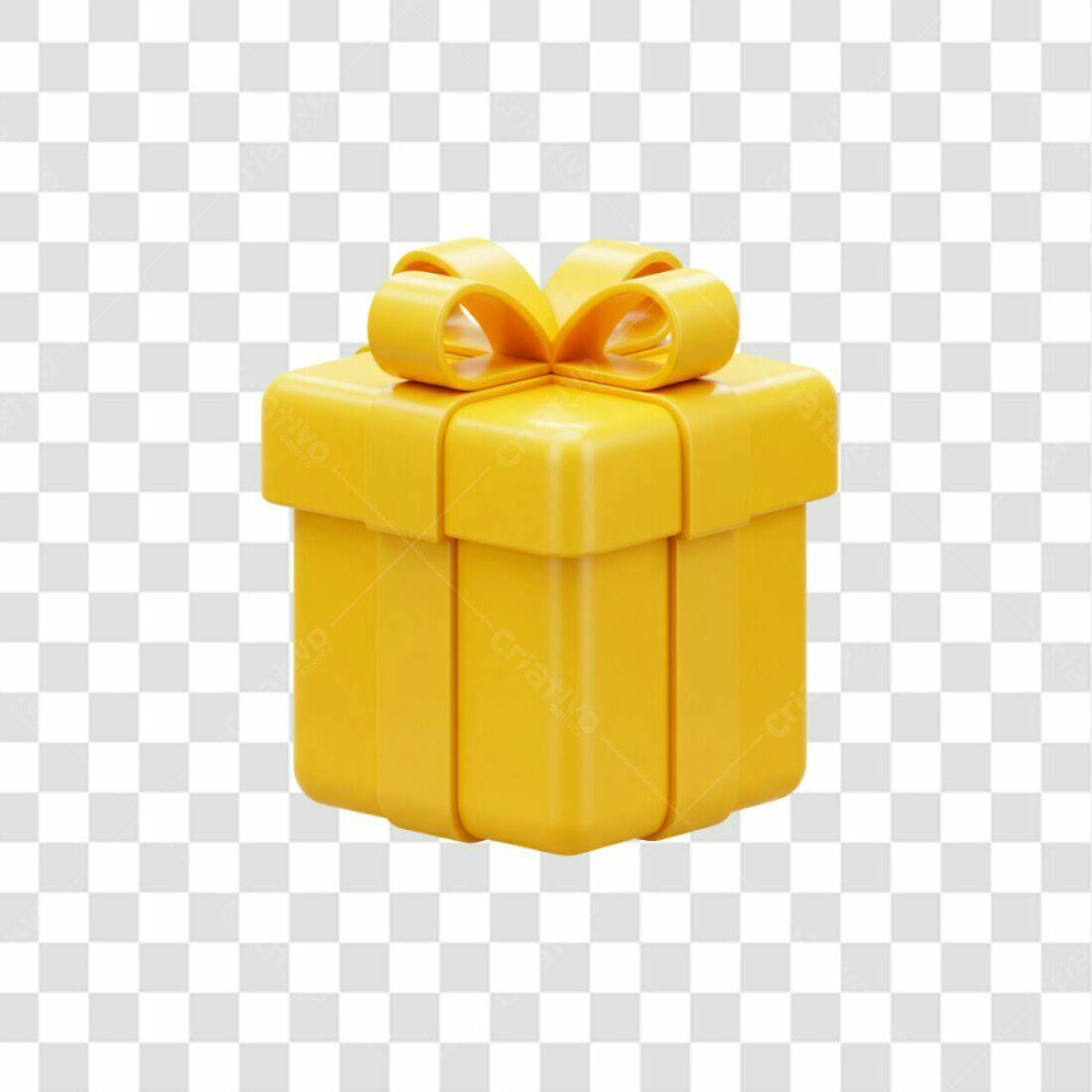Icone Presente Amarelo PNG com fundo transparente