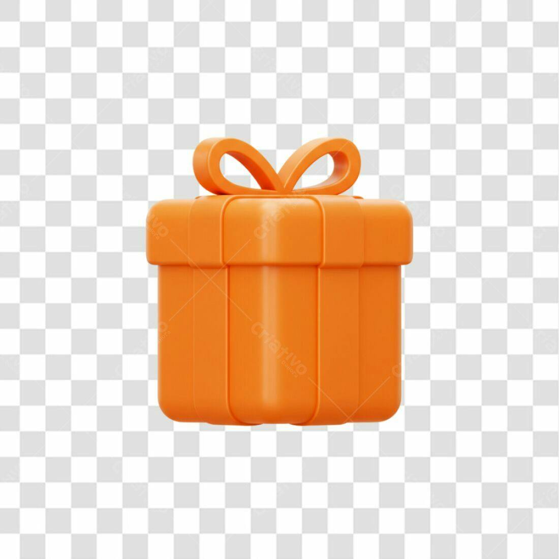 Icone Presente Laranja PNG com fundo transparente