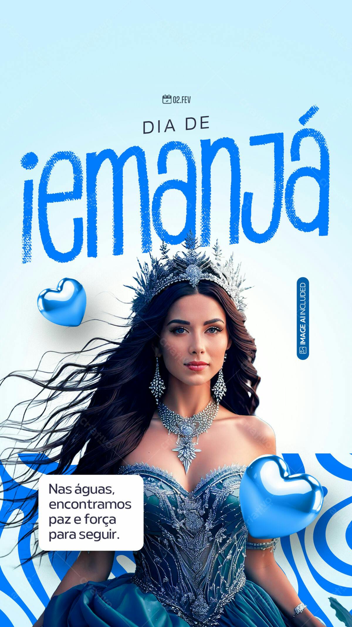 Flyer Dia de Iemanjá PSD Editável