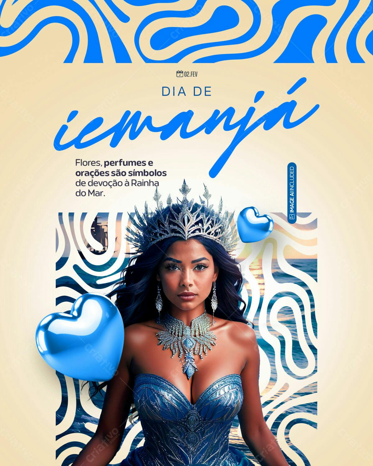 Flyer Dia de Iemanjá PSD Editável