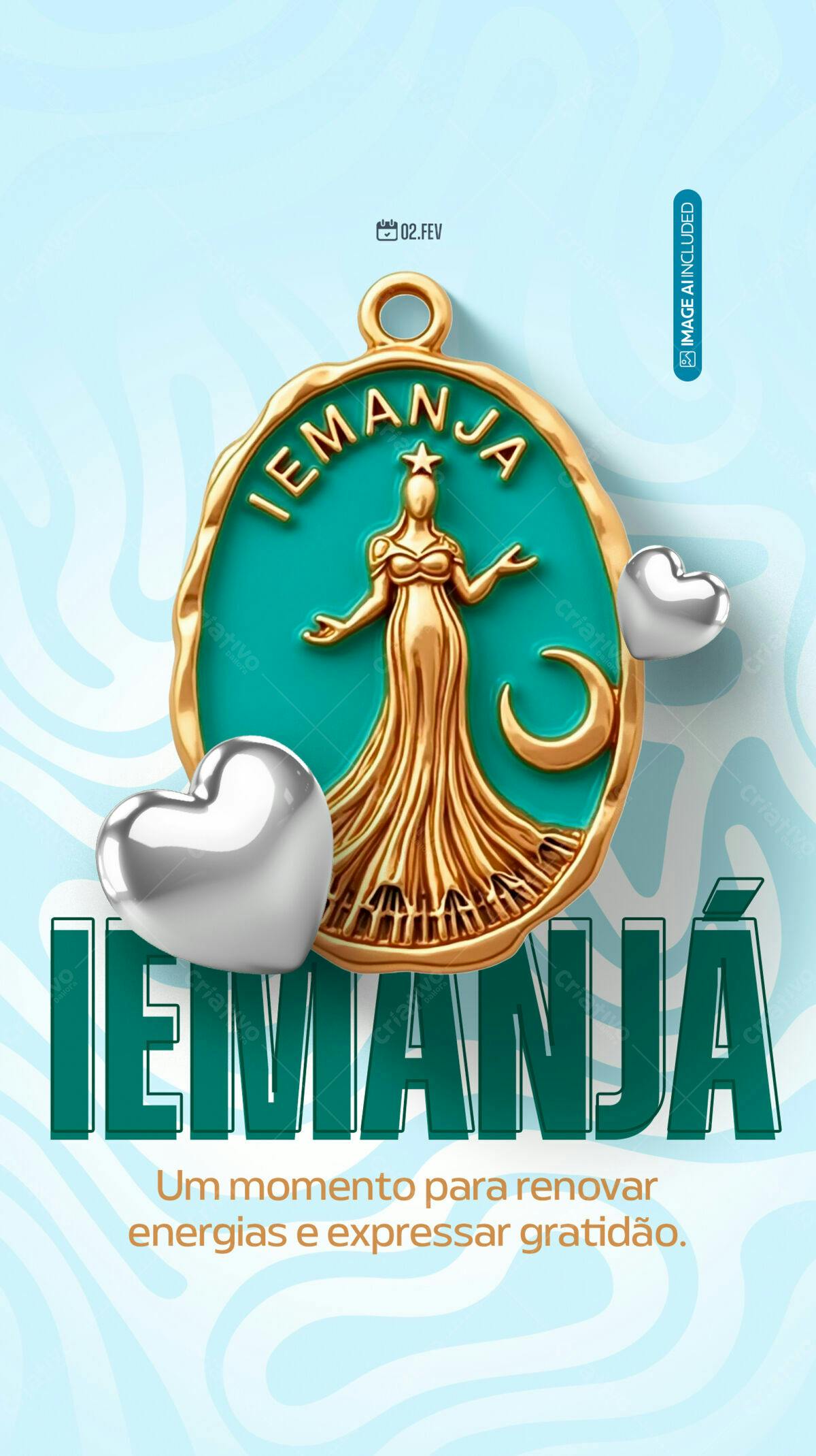 Arte para Dia de Iemanjá PSD Editável
