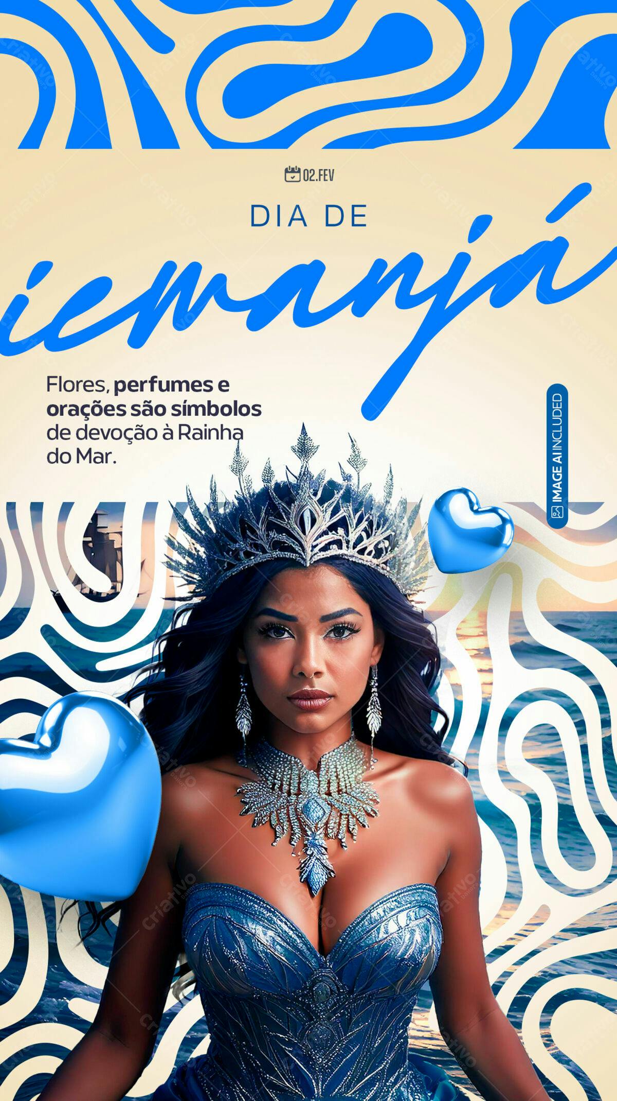 Flyer Dia de Iemanjá PSD Editável