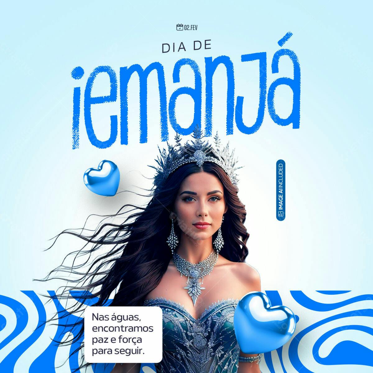 Flyer Dia de Iemanjá PSD Editável