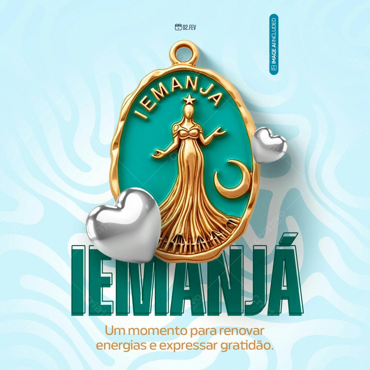 Post para o Dia de Iemanjá PSD Editável