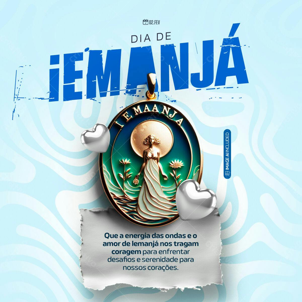 Postagem Dia de Iemanjá PSD Editável