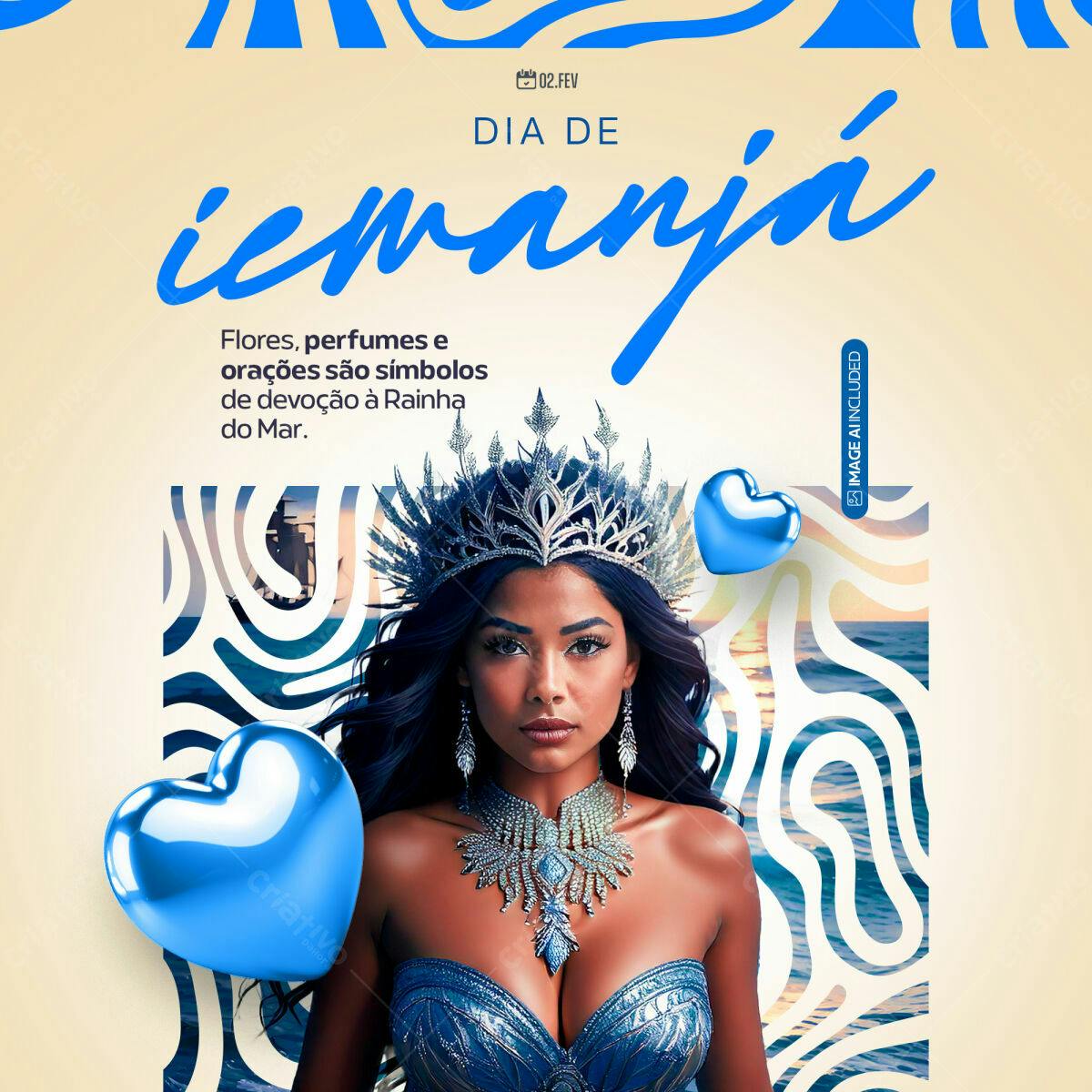 Flyer Dia de Iemanjá PSD Editável